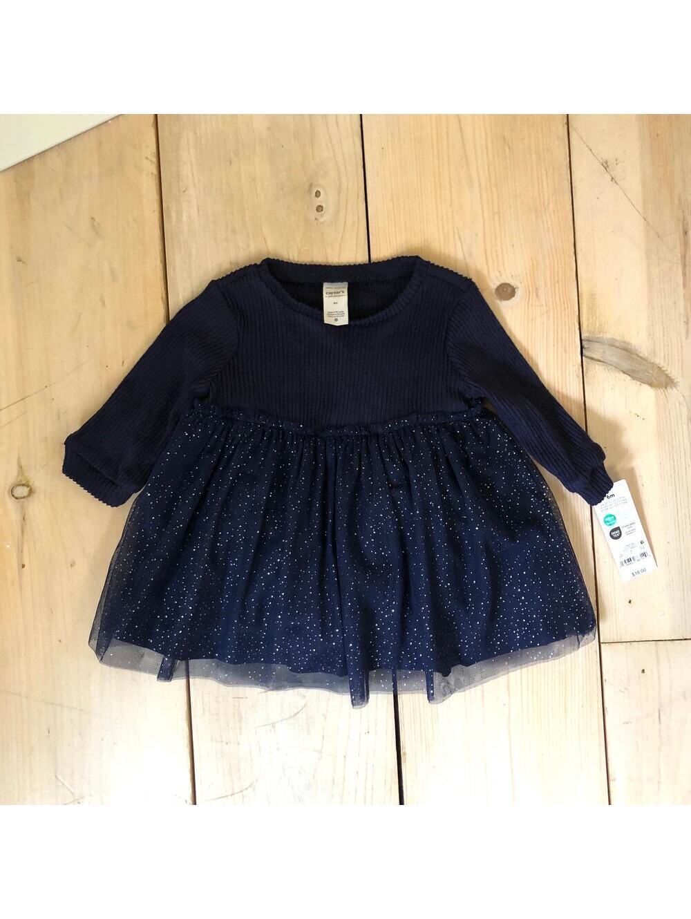 Carter's NWT Baby Girls' Navy Blue Tulle Dress w/Sparkly Skirt Size 6M